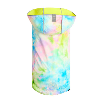 DUAL-SIDE DOG RAINCOAT - NEON AND TIE-DYE